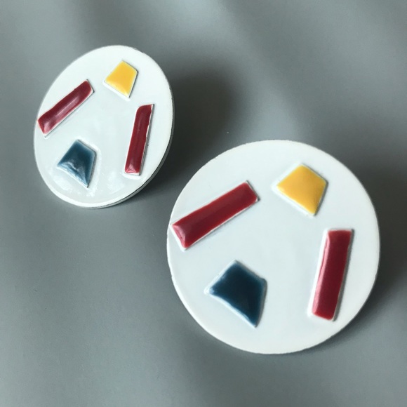 Jewelry - Vintage Enamel Abstract Earrings